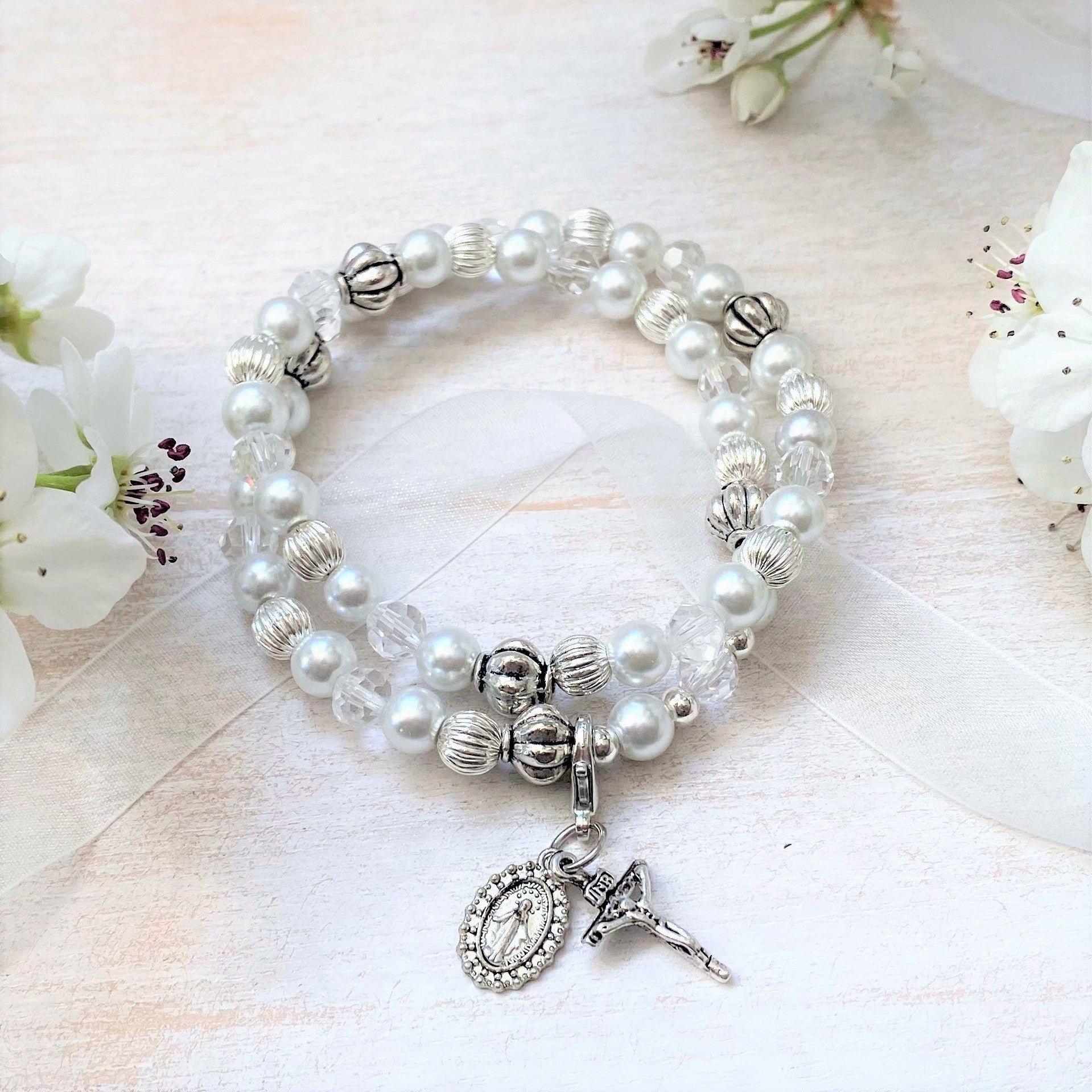 The Wedding Feast at Cana Bracelet Stretch and Wrap Rosary Bracelet