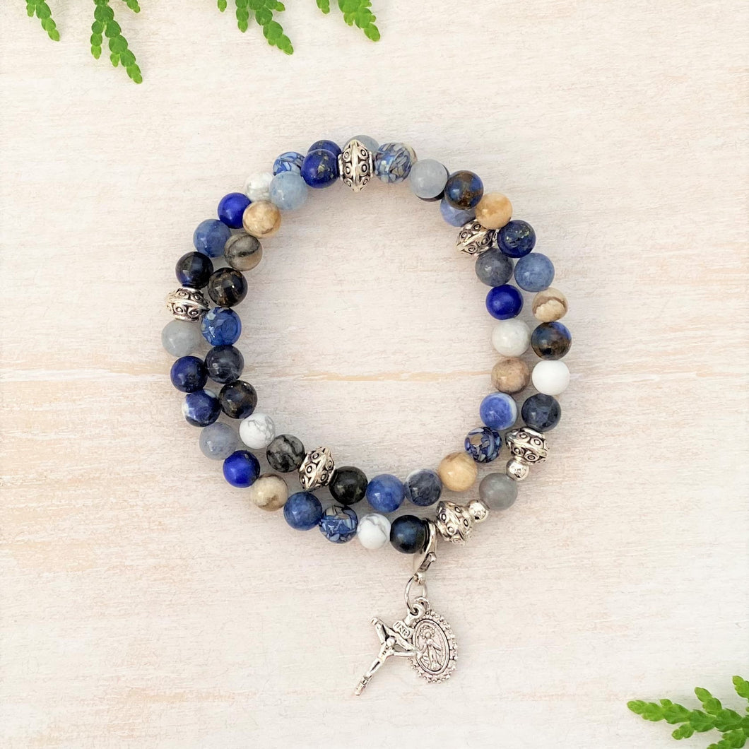 Buy Decade Rosary Bracelet with Pope Francis Cross and Black Cross